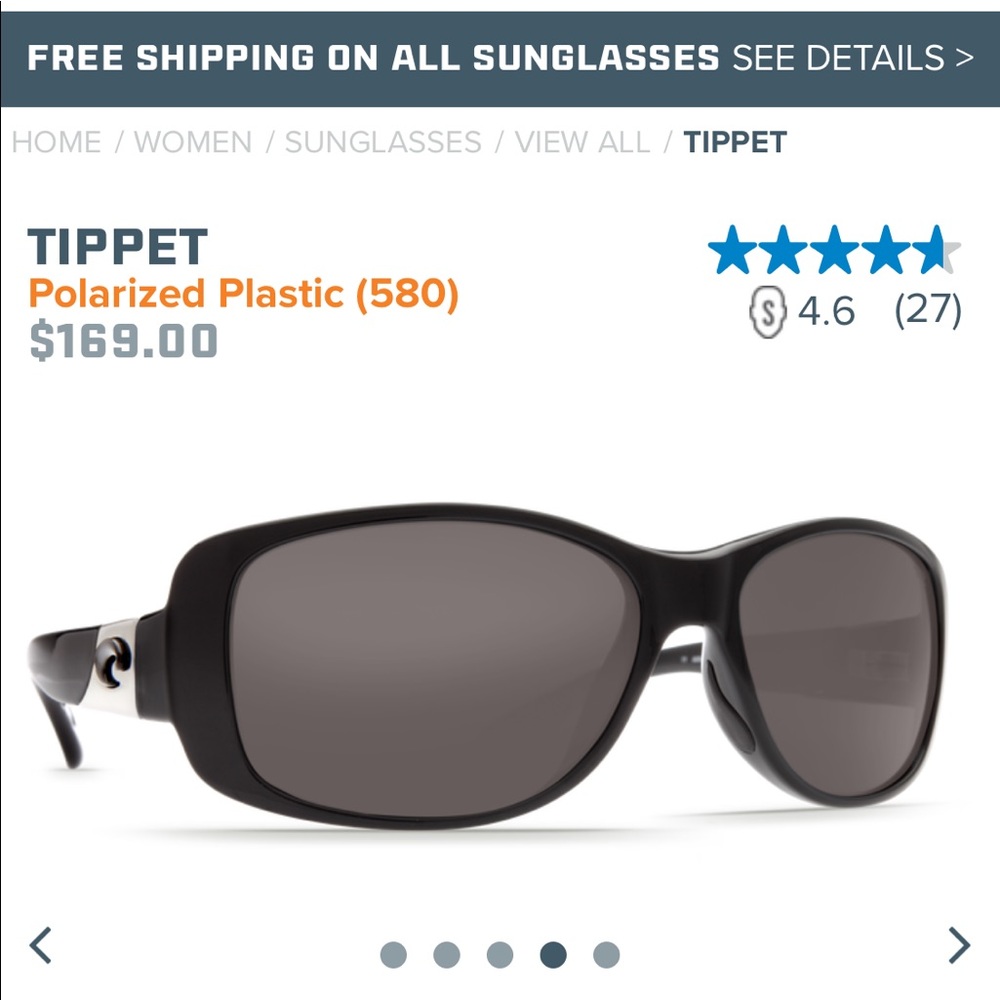Costa Del Mar “tippet” sunglasses 580 glass.